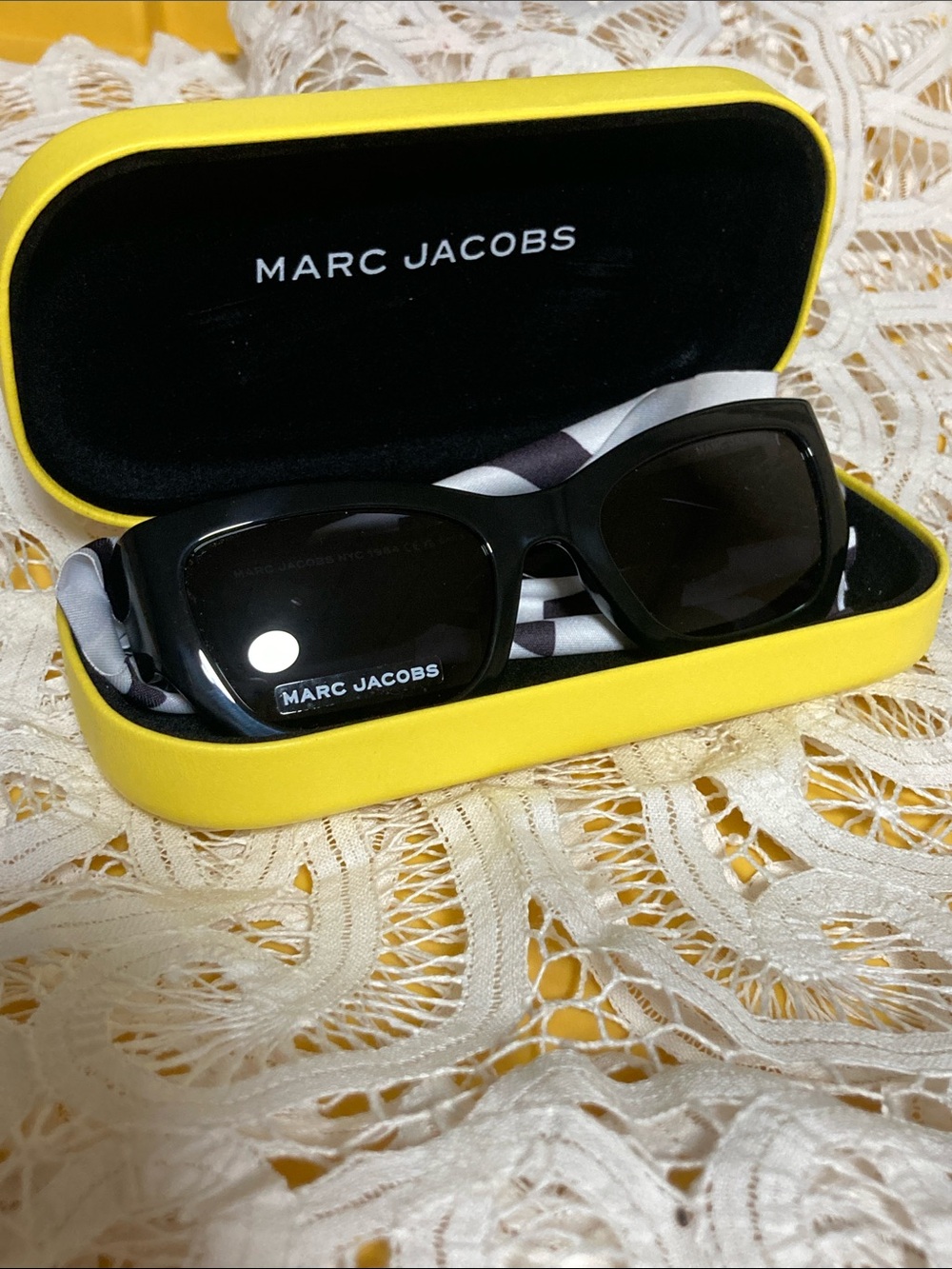 Marc Jacobs Black Sunglasses with Yellow Case